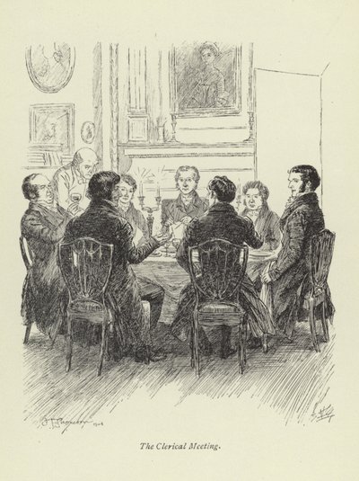 Kuvitus George Eliotin kirjaan Amos Barton. tekijältä Hugh Thomson