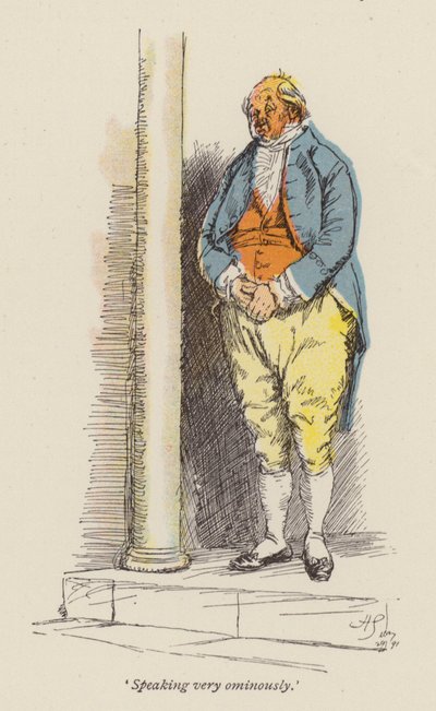 Rouva Gaskellin kuvitus Cranfordille (värillinen kaiverrus) tekijältä Hugh Thomson