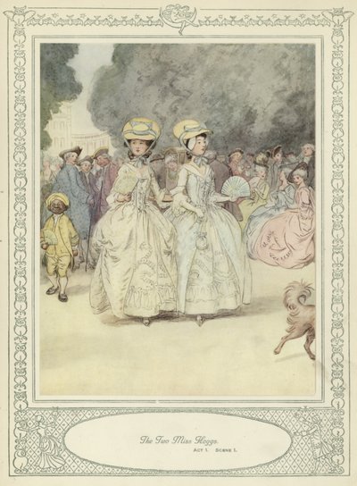 Kuvitus Goldsmithin teokseen She Stoops to Conquer tekijältä Hugh Thomson