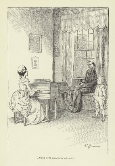 Kuvitus George Eliotin teokseen Mr Gilfils Love Story (George Eliot). tekijältä Hugh Thomson