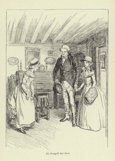 Kuvitus George Eliotin teokseen Mr Gilfils Love Story (George Eliot) tekijältä Hugh Thomson