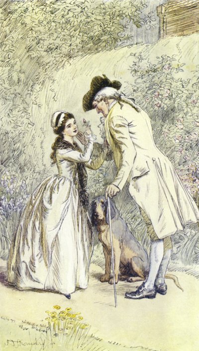 Kuvitus George Eliotin teokseen Mr Gilfils Love Story (George Eliot). tekijältä Hugh Thomson