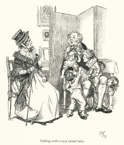 Jane Austenin kuvitus suostutteluun (litho) tekijältä Hugh Thomson