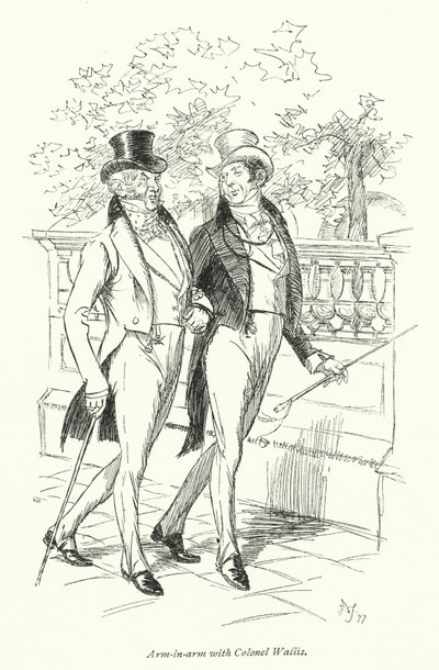 Jane Austenin kuvitus suostutteluun (litho) tekijältä Hugh Thomson