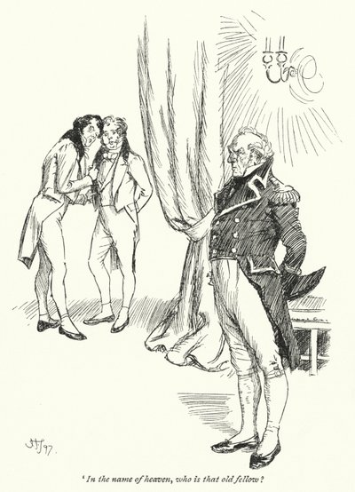 Jane Austenin kuvitus suostutteluun (litho) tekijältä Hugh Thomson