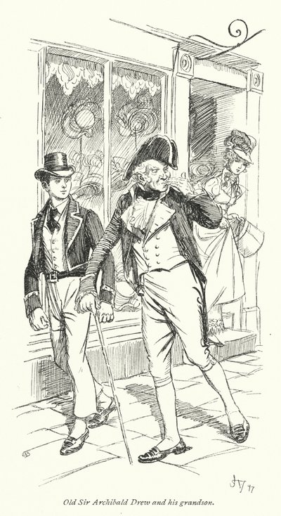 Jane Austenin kuvitus suostutteluun (litho) tekijältä Hugh Thomson