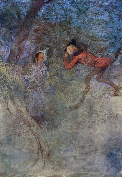 Kuvitus Windsorin iloisille vaimoille tekijältä Hugh Thomson