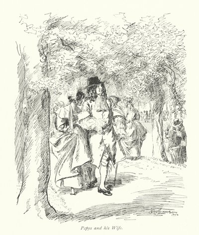 Lontoo: Pepys and his Wife (värilitra). tekijältä Hugh Thomson