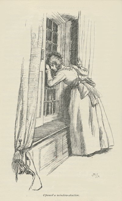 Avasi ikkunaluukun, 1896 tekijältä Hugh Thomson