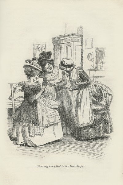 Lapsensa näyttäminen taloudenhoitajalle, 1896 tekijältä Hugh Thomson