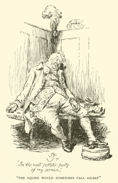 Squire nukahti joskus (kaiverrus) tekijältä Hugh Thomson