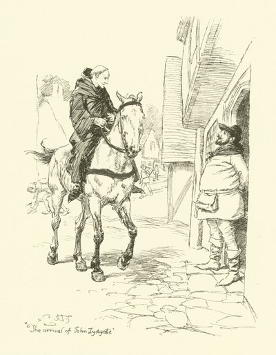 John Lydgaten saapuminen (litho) tekijältä Hugh Thomson
