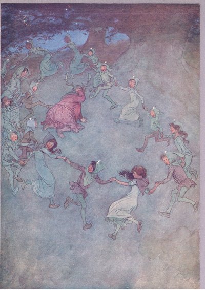 Sen jälkeen anna heidän kaikkien ympäröidä hänet, esimerkki Windsorin iloisista vaimoista, 1910 tekijältä Hugh Thomson