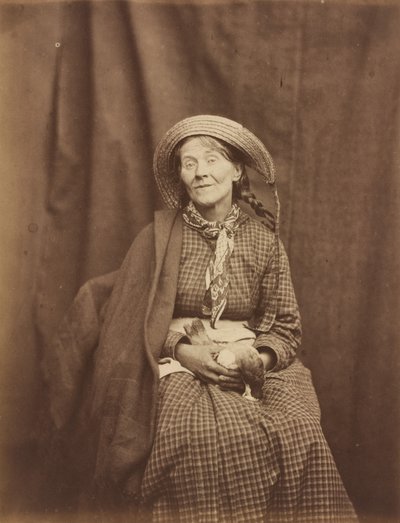 Nainen pitelee kuollutta lintua, Surreyn piirikunnan mielisairaala, noin. 1855 (kuva) tekijältä Hugh Welch Diamond