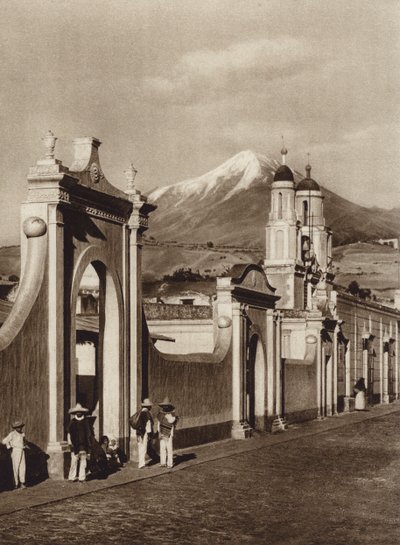 Meksiko: Chalchicomula ja Pico de Orizaba (s/w-kuva). tekijältä Hugo Brehme