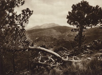 Meksiko: El Ajusco San Miguelista katsottuna (s/w-kuva). tekijältä Hugo Brehme