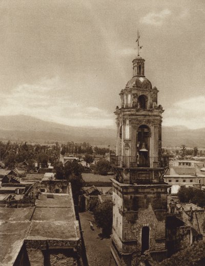 Meksiko: Xochimilcon kirkko (s/w-kuva) tekijältä Hugo Brehme