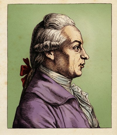 Johann Wilhelm von ARCHENHOLZ (3. syyskuuta 1741 - 28. helmikuuta 1812) 1854 (kaiverrus) tekijältä Hugo Bürkner
