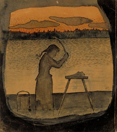 Pyykkäys tekijältä Hugo Simberg