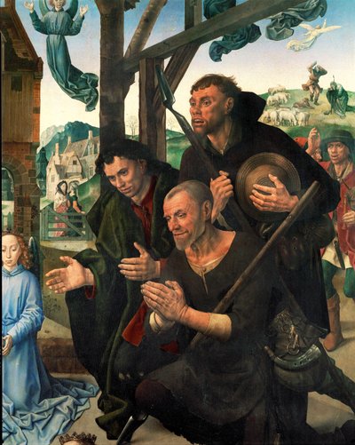 Kolme paimenta (tempera puulle) tekijältä Hugo van der Goes