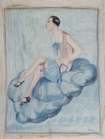 La Garconne, c. 1925-30 (maalattu silkki) tekijältä Hungarian School