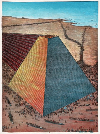 Cheopsin pyramidi. 1927 (kaiverrus) tekijältä Hungarian School
