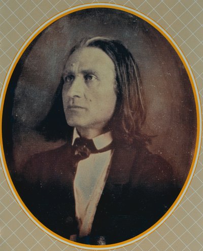 Franz Lisztin (1811-86) daguerrotyypin jäljennös, otettu noin 1856 tekijältä Hungarian School