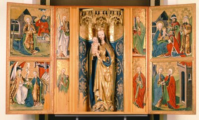 Neitsyt Marian alttaritaulu Szepeshelystä, n. 1480 (tempera taulussa) tekijältä Hungarian School