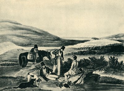 "Eteläisen hirven ammunta", 1841, 1946. tekijältä Hunt