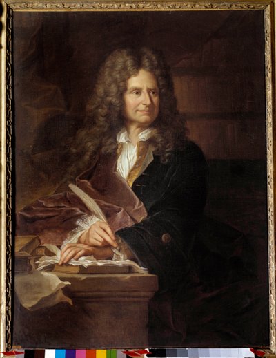 Nicolas Boileaun (1636 - 1711) muotokuva dit Boileau Despreaux (Boileau-Despreaux), ranskalainen kirjailija - Maalaus Hyacinthe Rigaudin (1659-1743) työpajasta tekijältä Hyacinthe (studio of) Rigaud