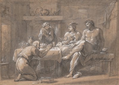 Jupiter ja Merkurius Bauciksen ja Philemonin talossa, 1700-luku. tekijältä Hyacinthe Collin de Vermont
