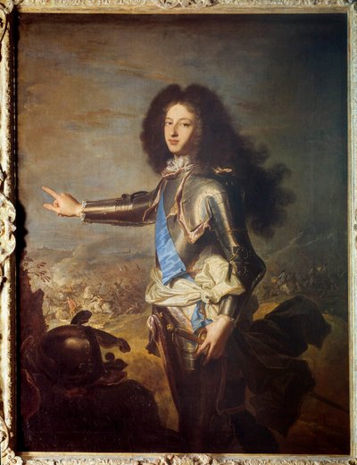 Ludvig Ranskalaisen (1682-1712) muotokuva Burgundin herttuasta, Ludvig XV:n isästä. Hyacinthe Rigaudin (1659-1743) maalaus. 1700-luvulla. Himmeä. 1,29 x 0,98 m. tekijältä Hyacinthe Francois Rigaud