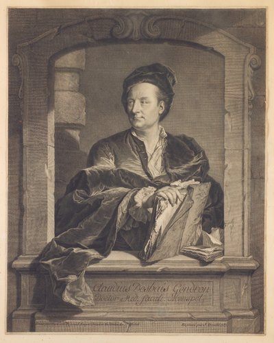 Tohtori Claude Deshais Gendron, kaiverrus J. Daulle, n. 1737 tekijältä Hyacinthe Francois Rigaud