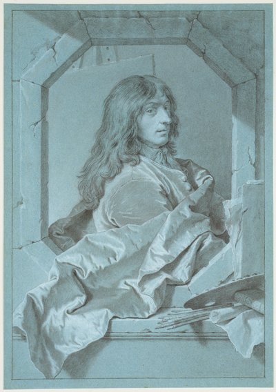 Maalari Sébastien Bourdonin muotokuva tekijältä Hyacinthe Rigaud