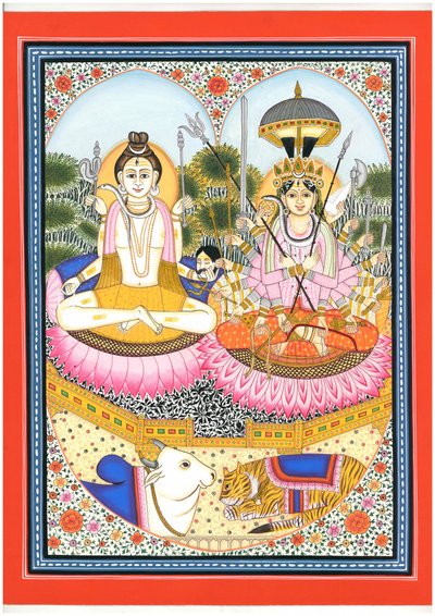 Shiva ja Parvati – jumalallinen pariskunta tekijältä IMAGINEERS STUDIO