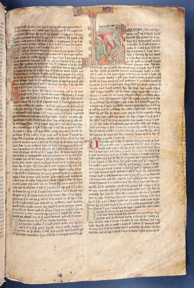 Tarinan Halfdan Mustasta alku, Flateyjarbokista (Flateyn kirja) 1300-luvun lopulla tekijältä Icelandic School