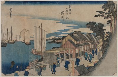 Shinagawa sarjasta Fifty-three Stations of the Tokaido, 1797-1858. tekijältä Ichiryusai Hiroshige II