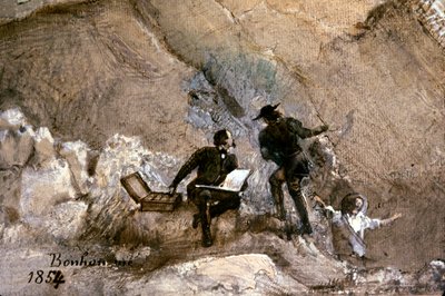 Ignace Francois Bonhomme maalaa ulkona tekijältä Ignace Francois Bonhomme