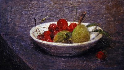 Kirsikat ja mantelit (öljy kankaalle) tekijältä Ignace Henri Jean Fantin Latour