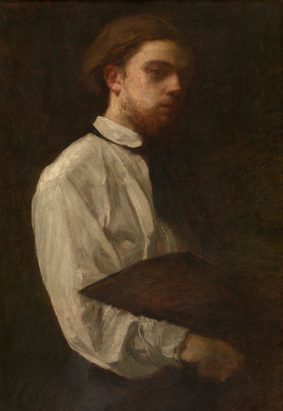 Omakuva (öljy kankaalle) tekijältä Ignace Henri Jean Fantin Latour