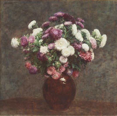Asters maljakossa tekijältä Ignace Henri Jean Fantin Latour