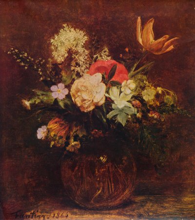 Kukkakulho, 1864, 1935. tekijältä Ignace Henri Jean Fantin Latour