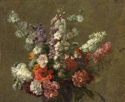 Delphiniumit; Larkspur, 1899 tekijältä Ignace Henri Jean Fantin Latour