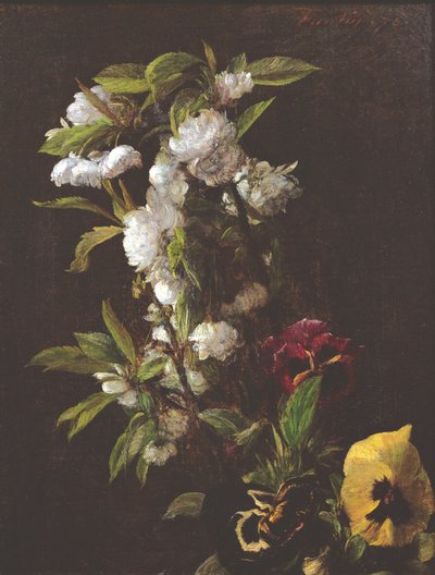 Kukat, 1876 tekijältä Ignace Henri Jean Fantin Latour