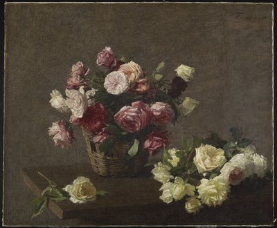 Ruusut korissa tai Ruusut korissa, 1888 tekijältä Ignace Henri Jean Fantin-Latour