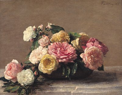 Ruusuja astiassa, 1882 tekijältä Ignace Henri Jean Fantin-Latour