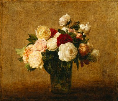 Ruusut lasimaljakossa; Ruusuja lasimaljakossa, tekijältä Ignace Henri Jean Fantin Latour