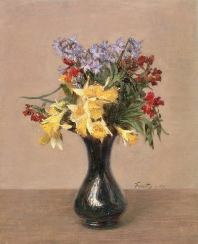 Kevään kukat, 1869 tekijältä Ignace Henri Jean Fantin Latour