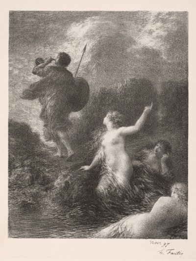 Jumalien hämärä: Siegfried ja Reinin neitsyt, 1897. tekijältä Ignace Henri Jean Fantin Latour