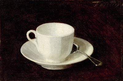 Valkoinen kuppi ja lautanen, 1864 tekijältä Ignace Henri Jean Fantin-Latour